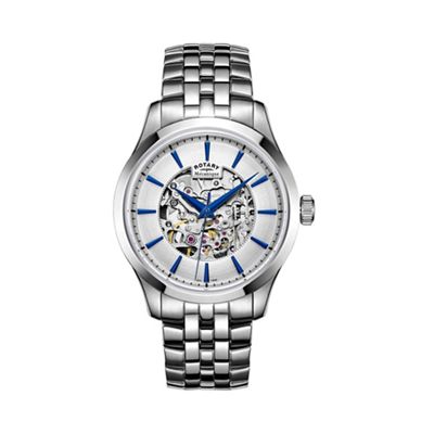Men's silver 'Skeleton' bracelet watch gb05032/06